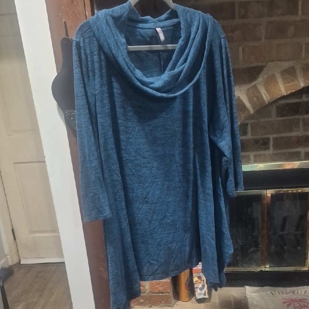 Massini Blue Cowl Neck Tunic